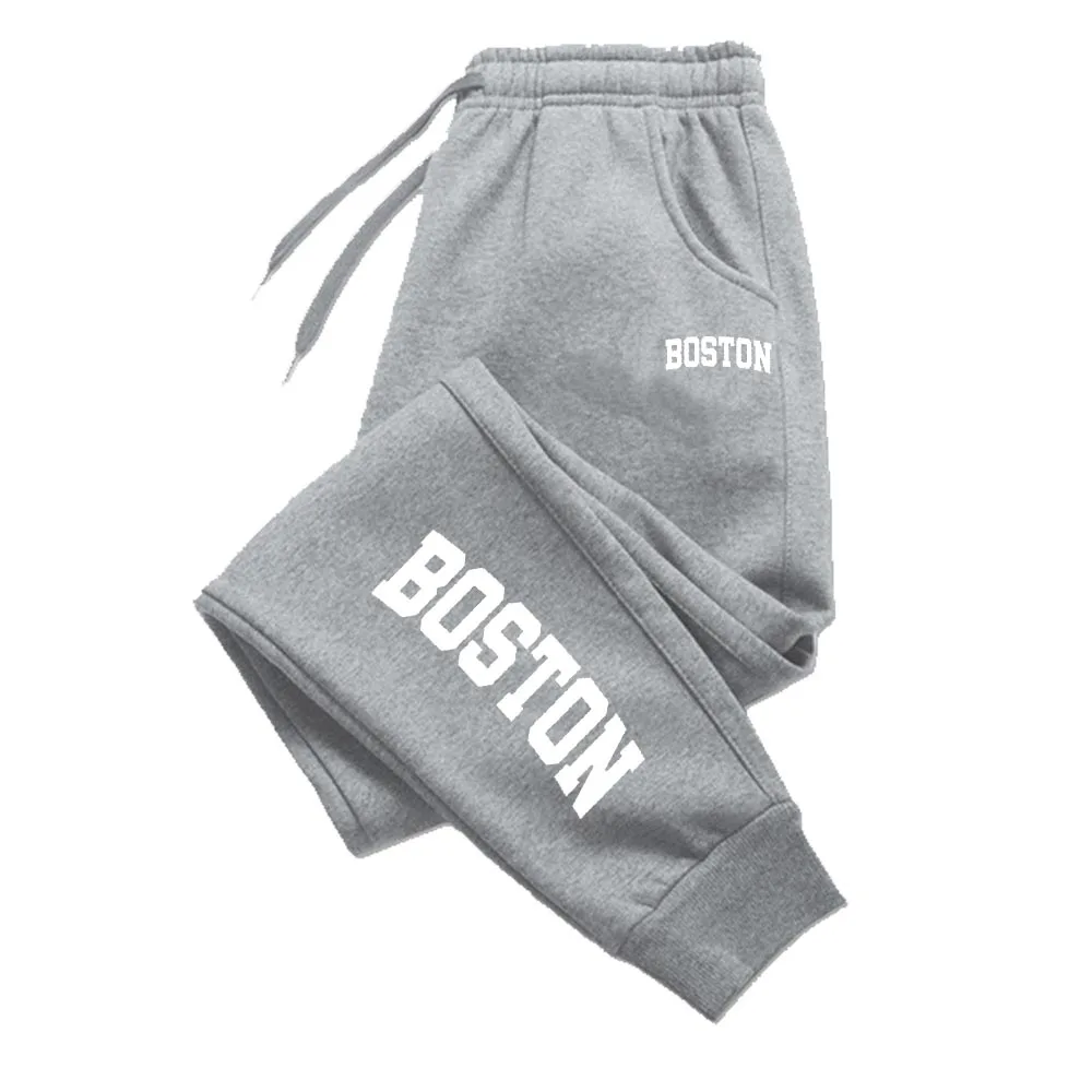 BOSTON Sweatpants Sport New Jogger Casual Autumn Trouser Letter Prints Print Pant Woman 2025 Drawstring Pocket