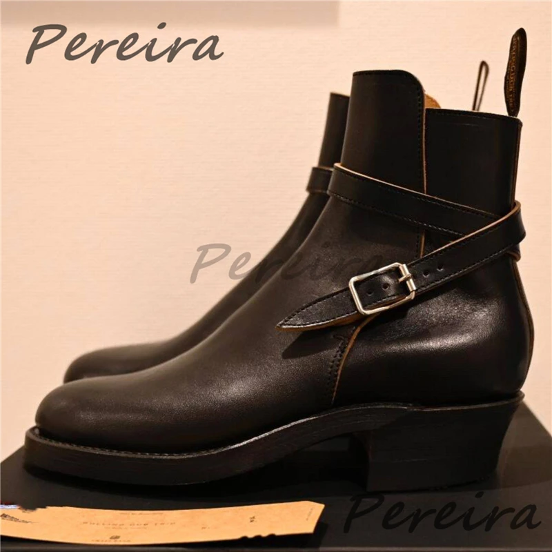 

Мужские ботинки челси с ремешком и пряжкой, модные, весенне-осенние, с острым носком, на среднем каблуке, без застежек, для банкетов и вечеринок