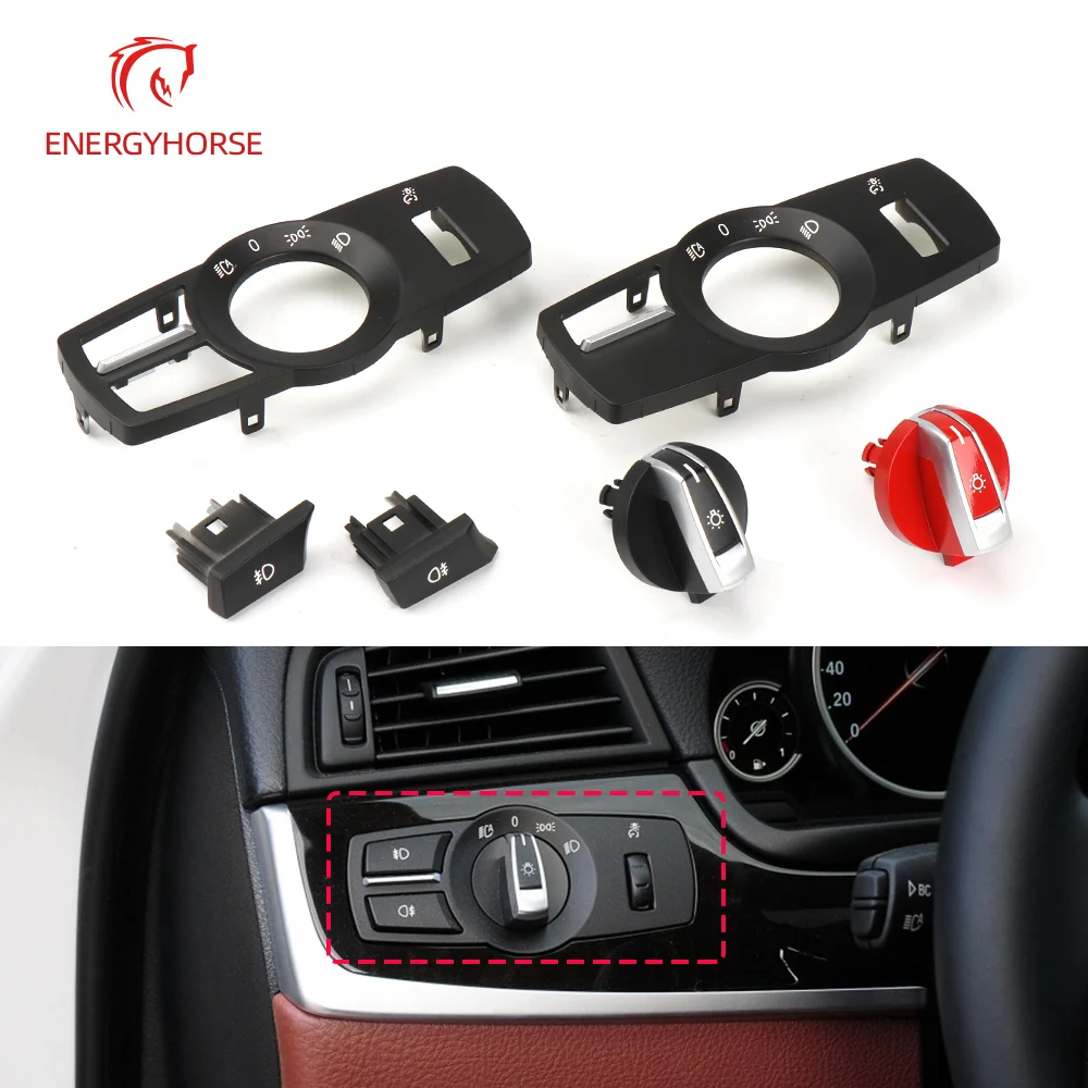 For BMW F10 F06 F07 F02 Car Front Headlight Switch Rotation Button Head Light Lamp Control Konb Cover For BMW 5 6 7 Series GT