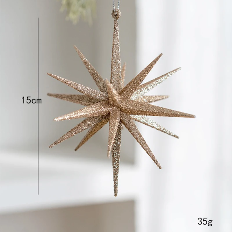 Christmas Hanging Pendant Plastic White Transparent Explosive Star Pendant Party Festival Christmas Tree Decoration Supplies 