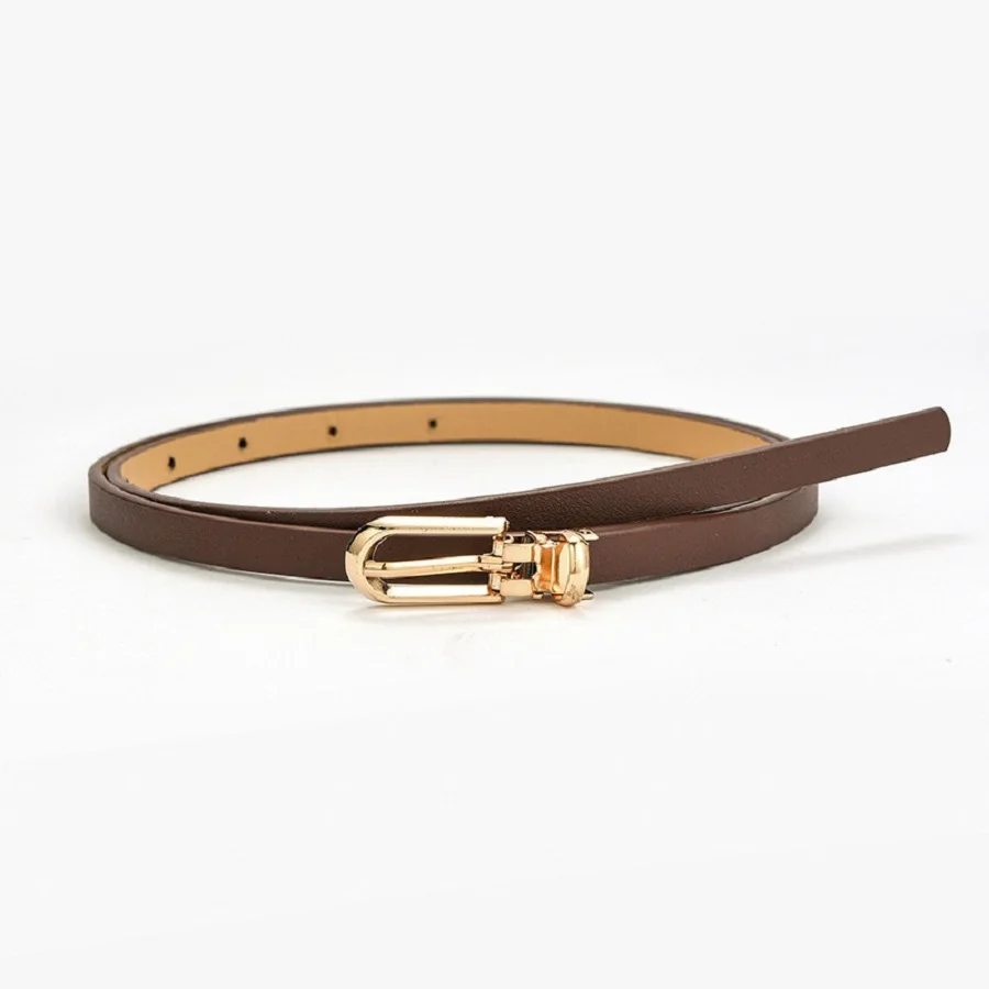 Women's Simple Solid Color PU Leather Thin Belt