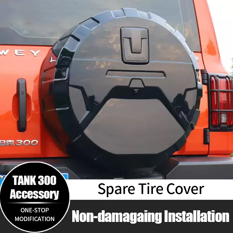 

For GWM Tank 300 Spare Tire Cover ABS Full Cover With Logo Waterproof Wheel Protective Full Cover Auto Parts Car Accessories