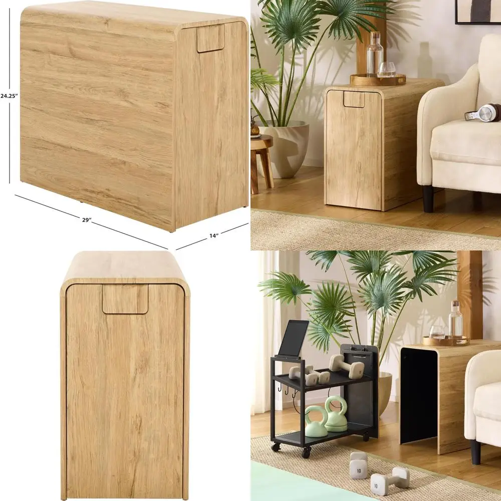 

- Sidekick Sport Equipment Rolling Rack - Transitional Design, Metal and Wood - Ideal or Bedroom, Living Room (HZ0123)