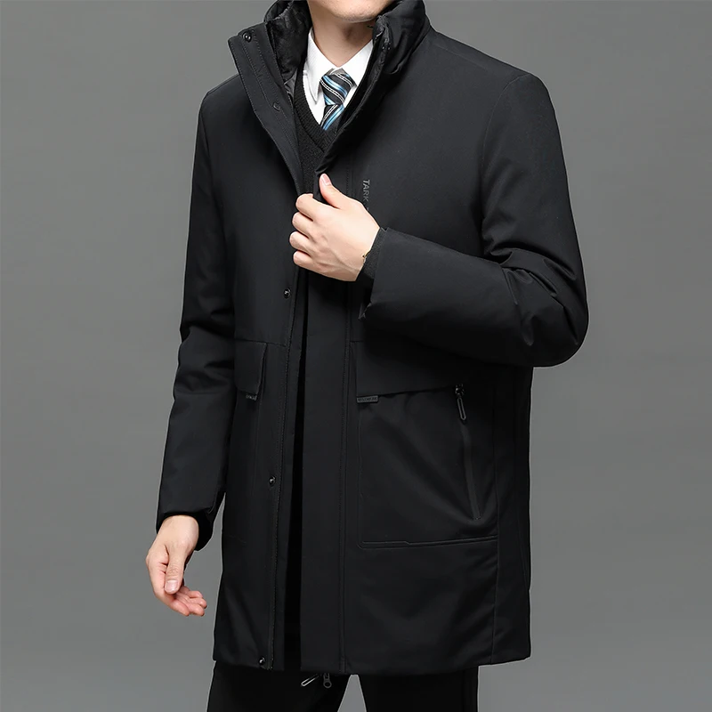 2024 Men Thick Winter Big Fur Collar Warm Parka Waterproof Windproof NEW -40 Degrees Top Quality White Duck Down Jacket