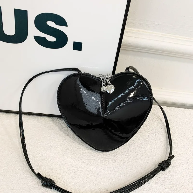 Ladies Quality Love Sling Purses Women's Heart Shaped Phone Bags Designer PU Mini Wallet Luxury Brand Solid Small Crossbody Bags