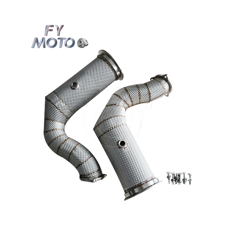 

Exhaust Catted Downpipe For Porsche Cayenne Turbo S E-Hybrid / Cayenne Turbo S E-Hybrid Coupe 4.0 680hp With Heat Shield 2019+