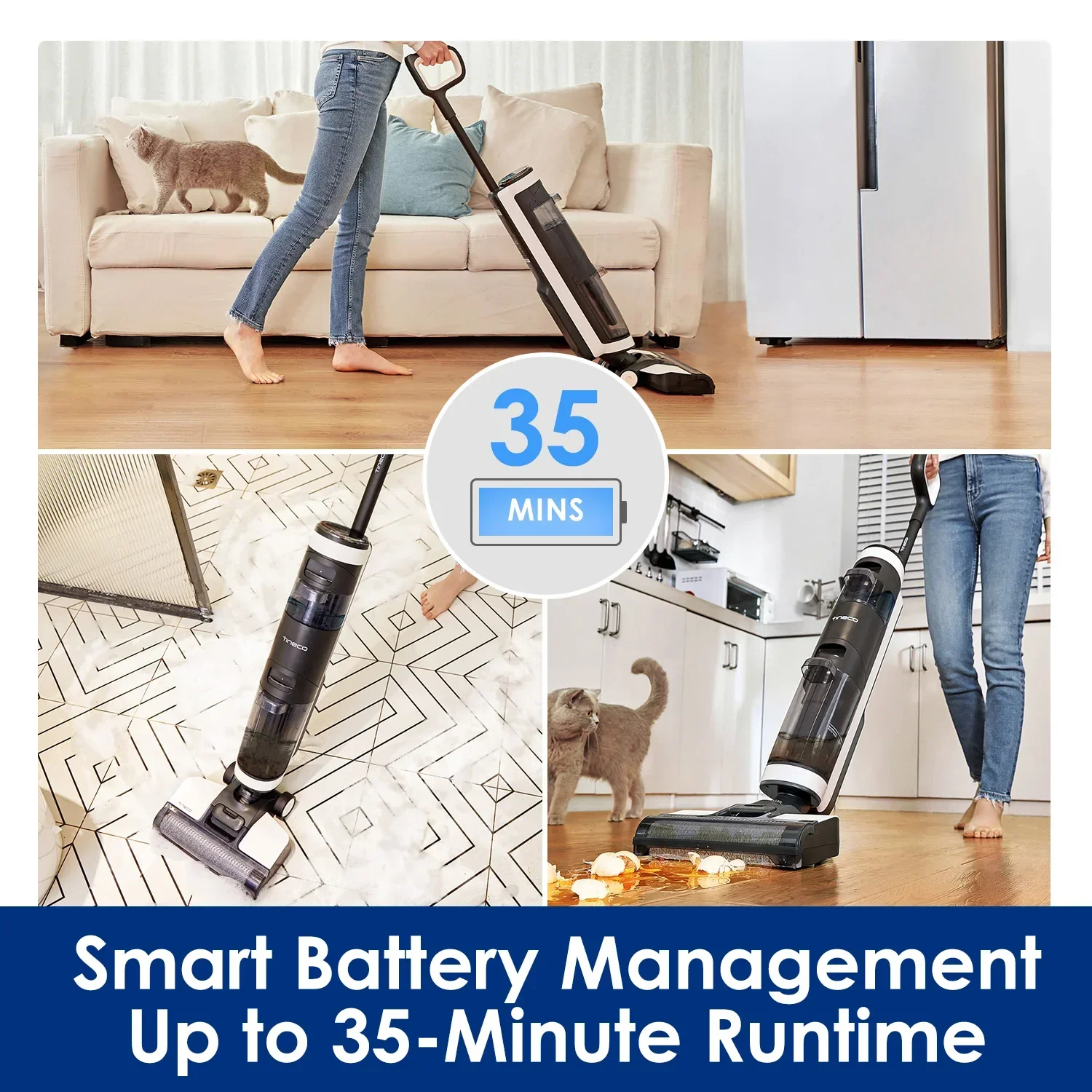 Tineco Floor one 2.0 LCD Wet & Dry Wireless Handheld Vacuum Cleaner with Mop