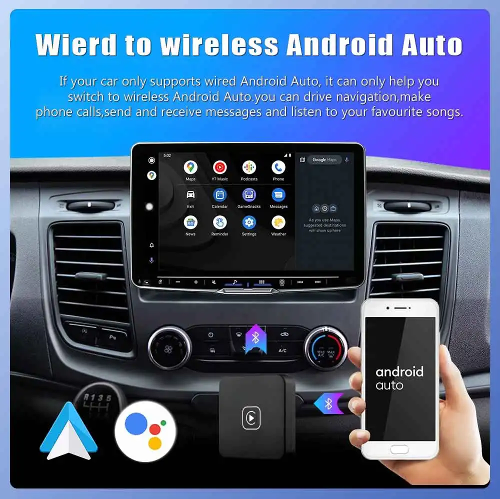 2024 adaptor nirkabel otomatis 2 in 1 kotak Android CarPlay nirkabel Spotify untuk Mazda Toyota Mercedes Volvo mendukung Netflix