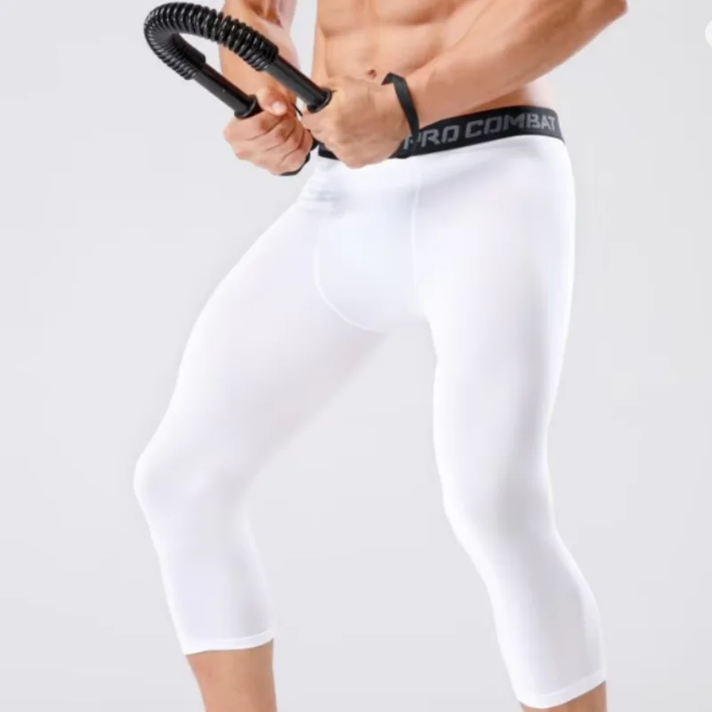 

Осенне-зимние утепленные мужские леггинсы для футбола и баскетбола, высокоэластичные, для тренировок, спорта и фитнеса, леггинсы 7/8 длины.