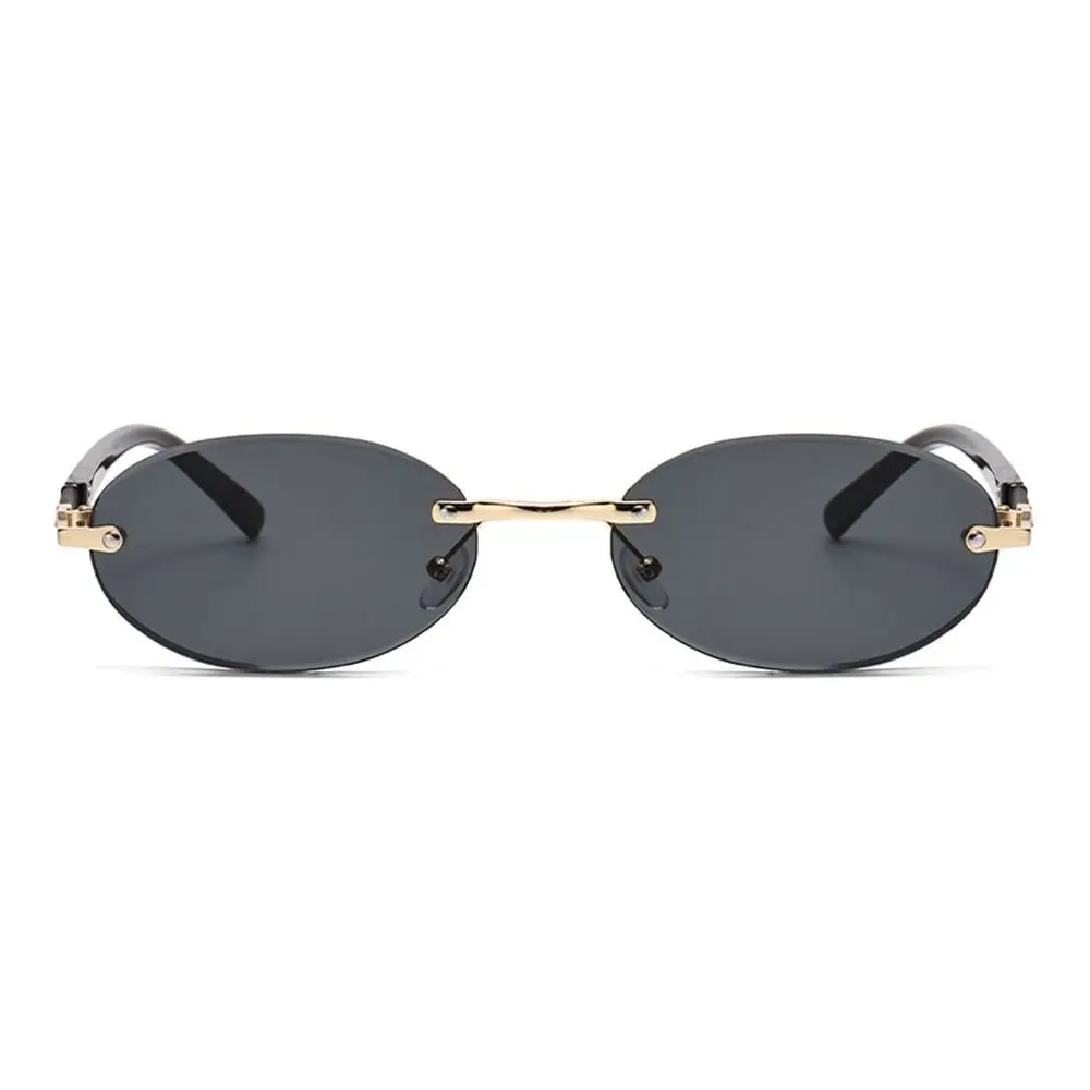 Vintage Cut-Edge-Sonnenbrille mit ovalem Rahmen, rahmenlos, UV400-Schutz, Punk-Sonnenbrille, Street-Style, Hip-Hop-Sonnenbrille für Damen