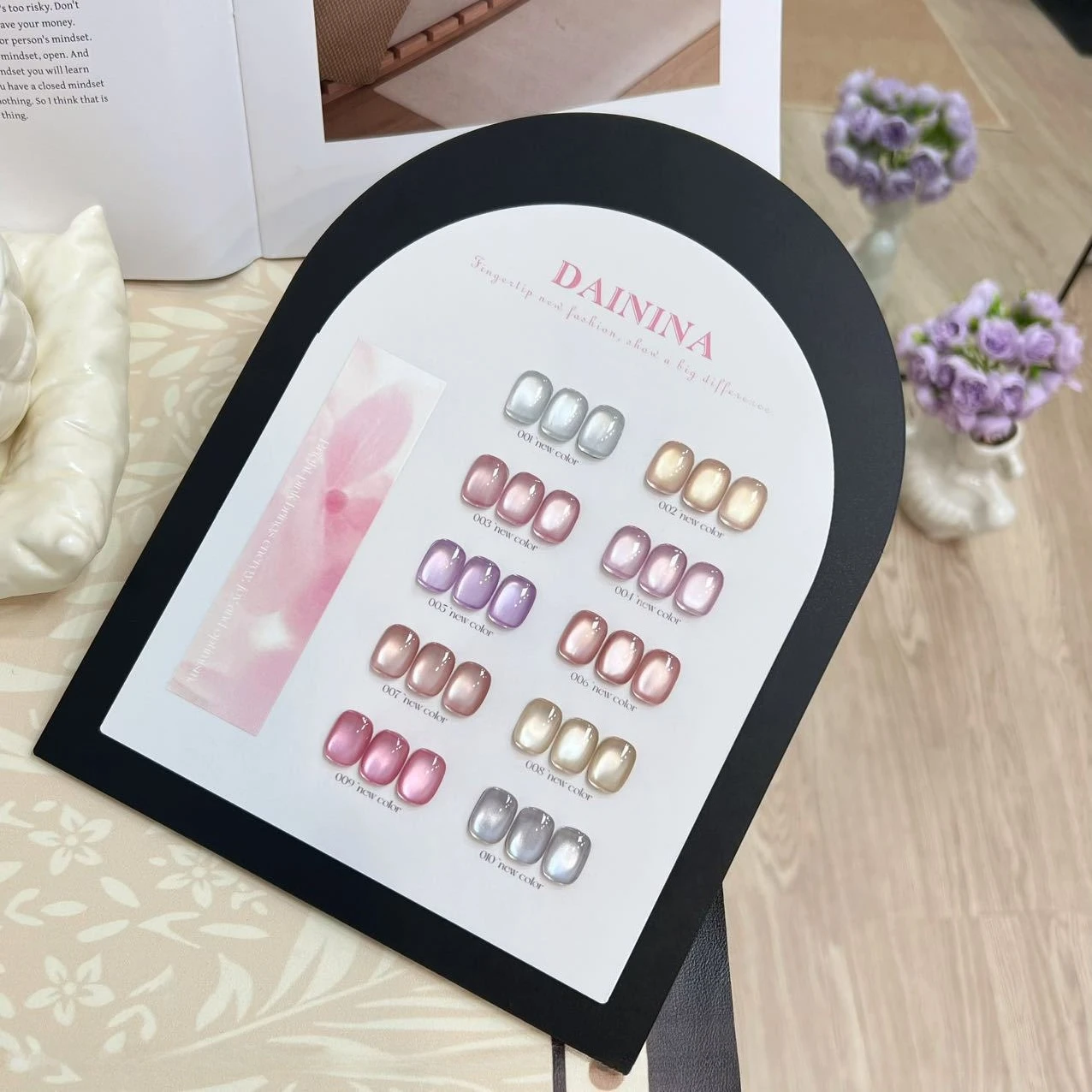 

Peach Sparkling Glass Beads Cat Magnetic Nail Gel Polish Pink Silver Yellow Semi-Transparent UV Gel LED Vanrish Design Manicure