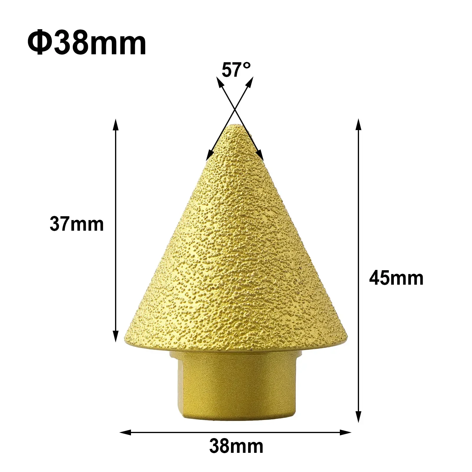 Imagem -05 - Rosca Diamante Chanfro Escareador Bits 38 50 mm Cone Esculpir Polimento Rebolos para Telha Cerâmica Chanfradura Buraco Corte M14