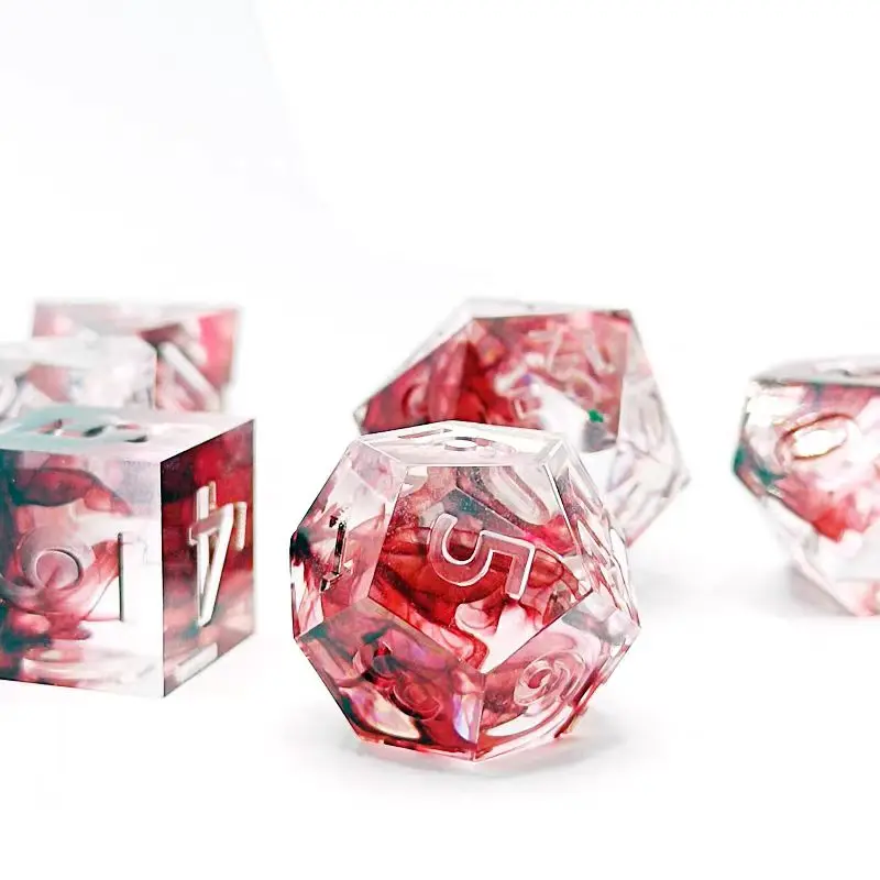 Blood Dice Role Playing Dice RPG Resin Dice Set Polyhedral Dice Set DND Game Dice For Dungeons and Dragon D&D Halloween Dices