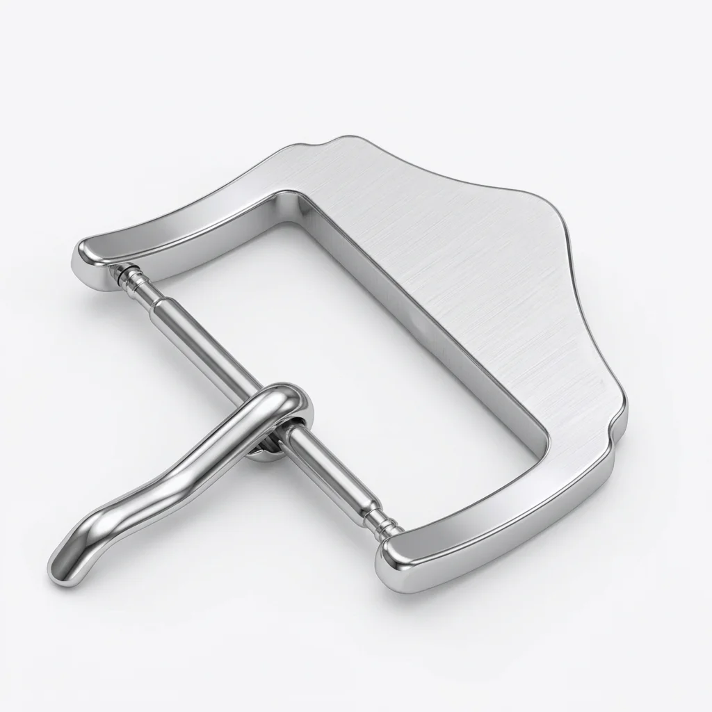 Polished Silver Watch Buckle 16mm 18mm 20mm 22mm Solid Stainless Steel Pin Clasp for Leather Strap Classic Dress Watch Parts view 6