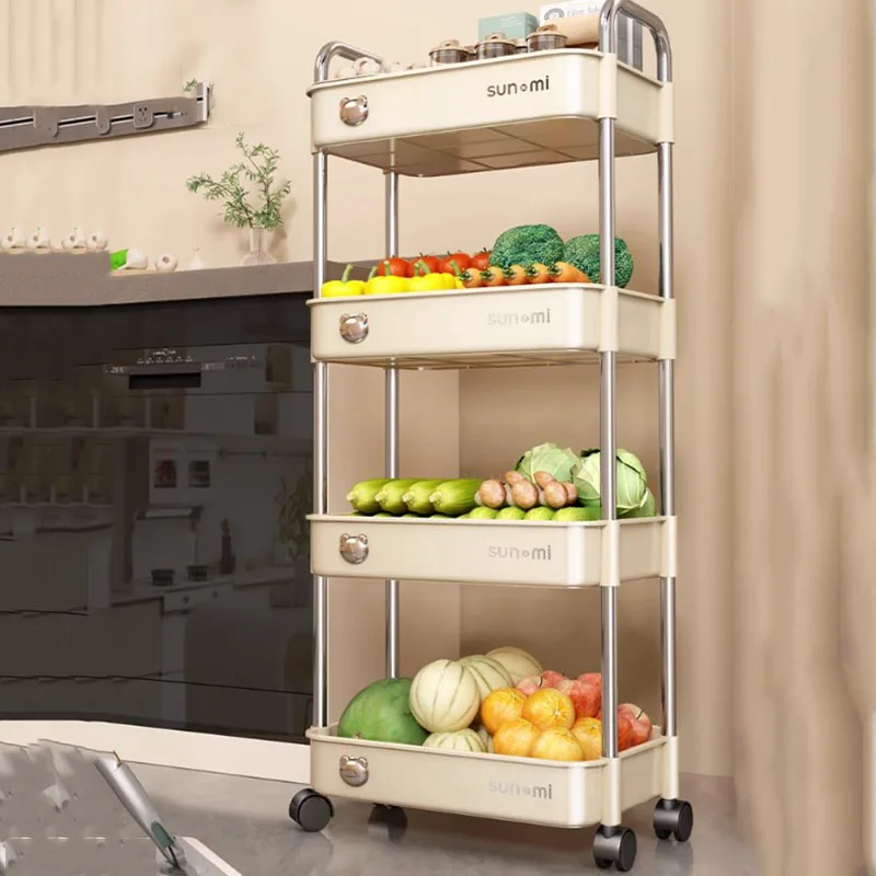 Organizer Shelf Trolley Kitchen Vegetable Bathroom Boxes Trolley Kitchen Multi Layer Carrito Organizador Con Ruedas Furniture