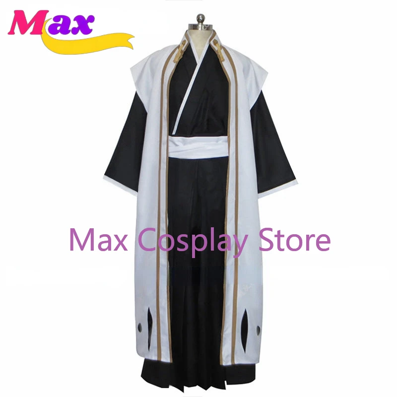 Max Cos Anime Kuchiki Byakuya Cosplay Men Kimono Costume Outfits White Sleeveless Cloak Cape Belt Set Halloween Custom size