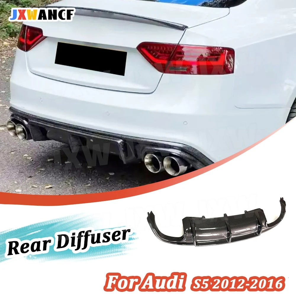 

JXWANCF Carbon Fiber for Audi A5 Sline S5 B8.5 Coupe Sedan 2012-2017 Rear Lip Diffuser FRP Rear Bumper Lip Diffuser Spoiler