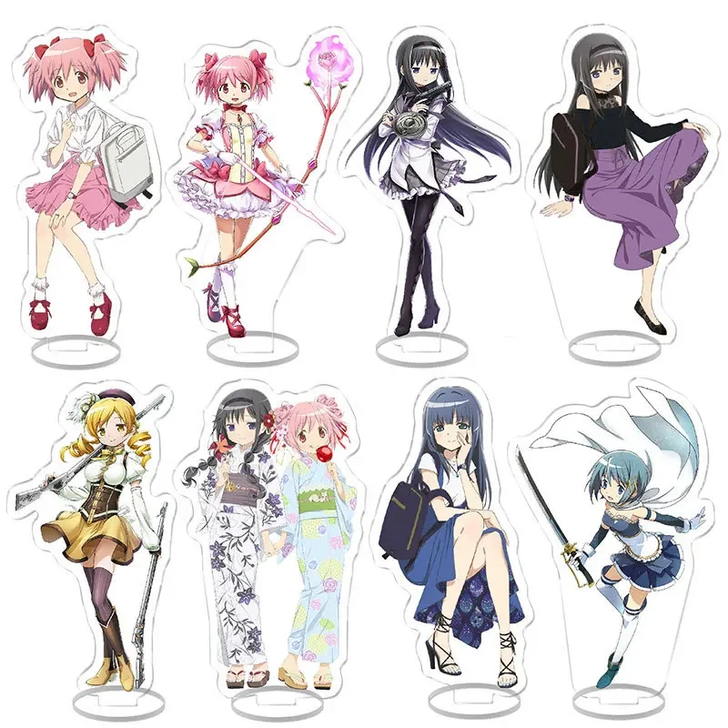 New Anime Puella Magi Madoka Magica Acrylic Stand Figure Keychain Kaname Madoka Akemi Homura Stand Model Plate Holder Fans Gift