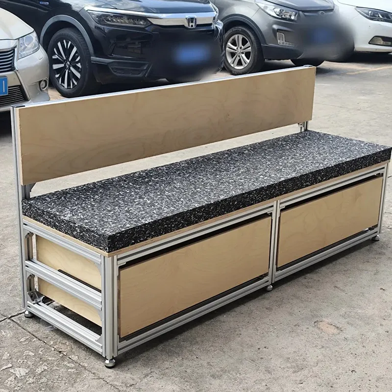 

Backrest bench aluminum profile industrial wind commercial milk tea shop locker