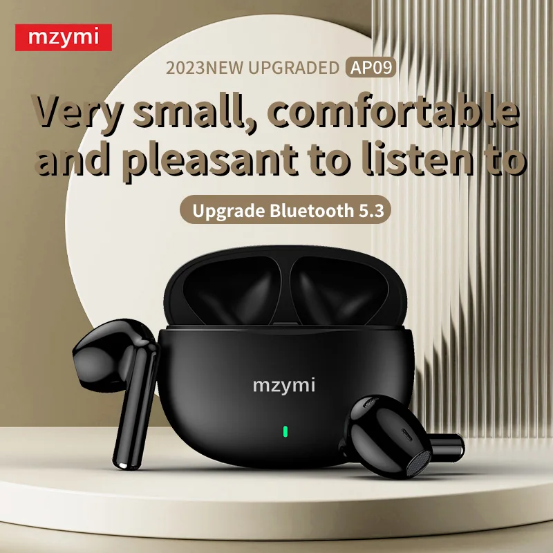 

mzymi Wireless Earphone AP09 TWS Bluetooth In Ear Headset HiFi Stereo Sound Sport Music Headphone Built-in Mic For XIAOMI