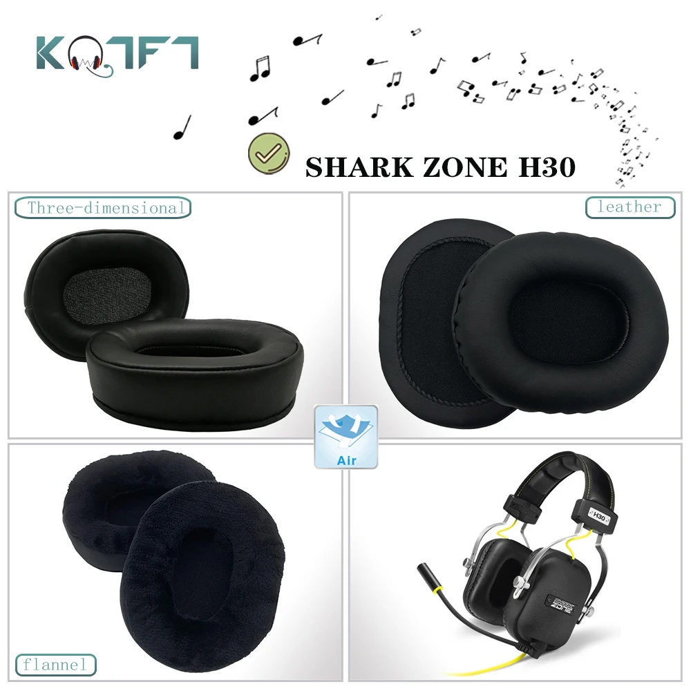 

KQTFT 1 Pair of Replacement Velvet leather EarPads for SHARK ZONE H30 Headset Ear pads Earmuff Cover Cushion Cups