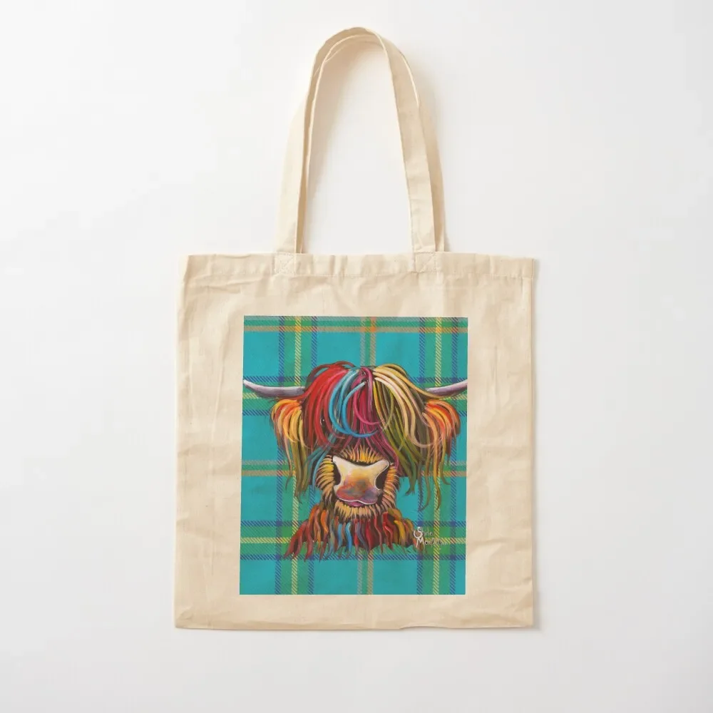 SCoTTiSH HiGHLaND CoW ' TaRTaN NeLLY B ' by SHiRLeY MacARTHuR Tote Bag free delivery bags Candy bags Big bag Cloth bag