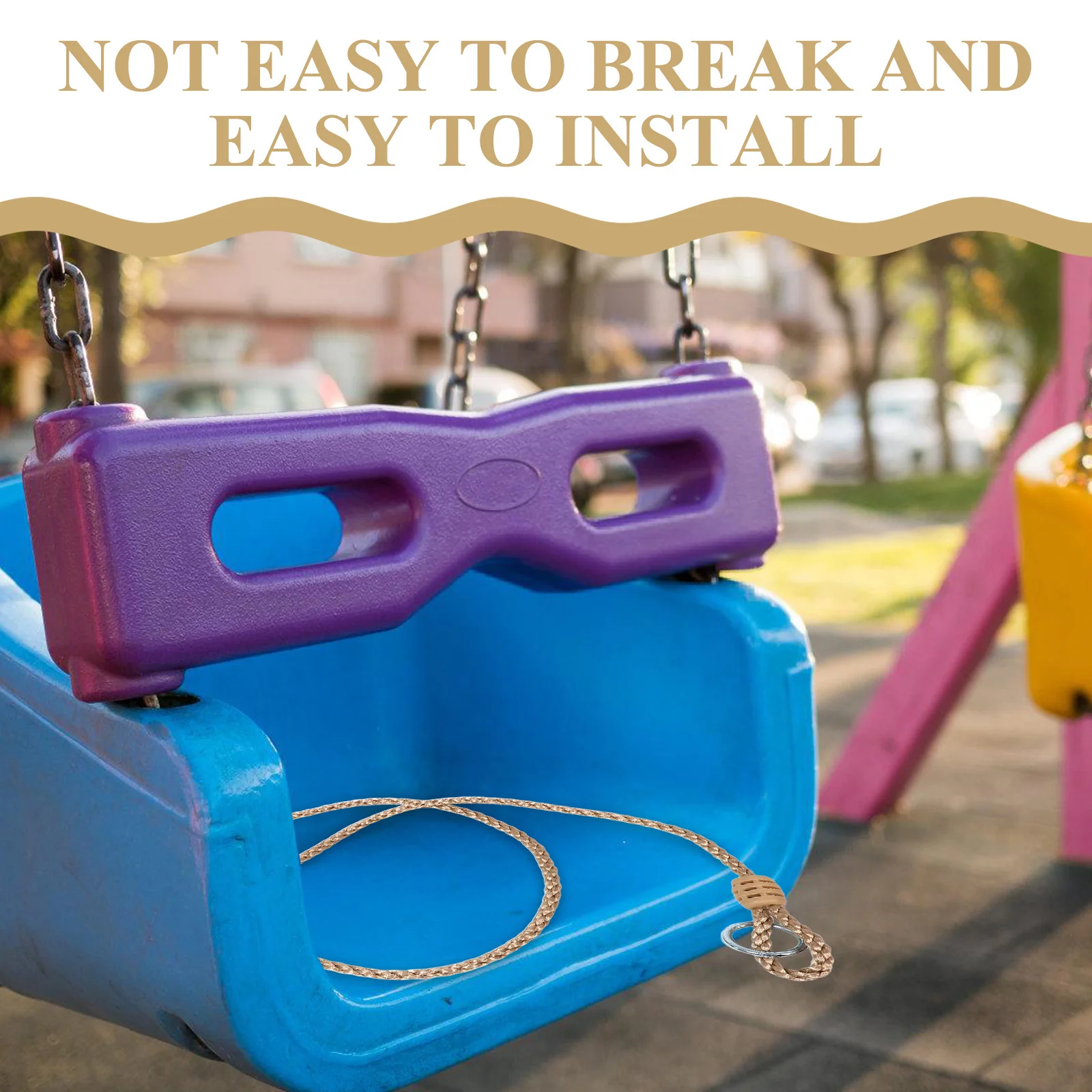 2Pcs Adjustable Swing Rope Extension Heavy Duty Extender Straps Metal Buckle for Backyard Tree Swings Hammocks Indoor Outdoor