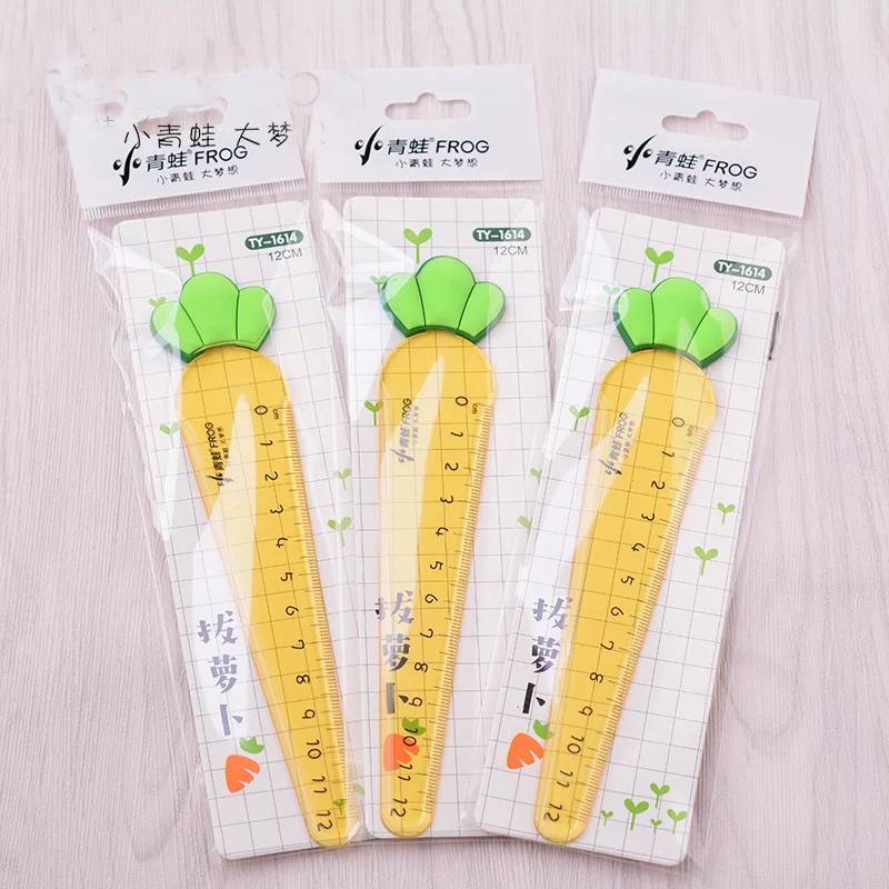 40pcs-fashion-cartoon-carrot-ruler-12cm-scale-school-stationery-wholesale-drawing-accessories-student-study-desk-decor-gadgets