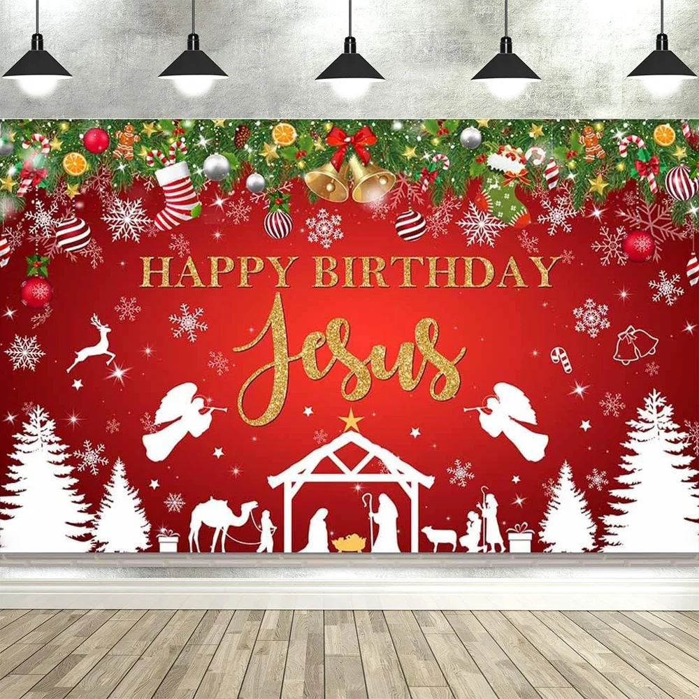 Christmas Nativity Decoration Birthday Background Banner Jesus Is The Reason For The Season Party Photography Background