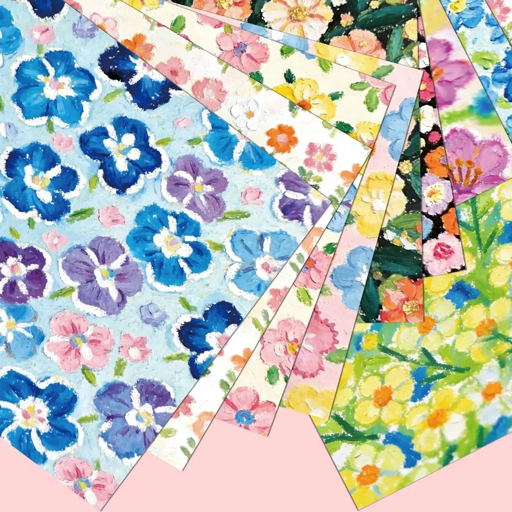 Papel de Origami para Pintura al Óleo, Papel Decorativo Colorido con Diseños Florales, Papel Impreso a Doble Cara, Tiras de Papel con Estrellas, para Manualidades y Scrapbooking