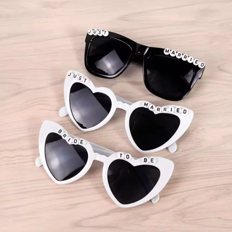 Heart Shaped Sunglasses Bridesmaid Gift Glasses Just Married Bride Groom Team Bride Glasses Wedding Bridal Shower Decoration