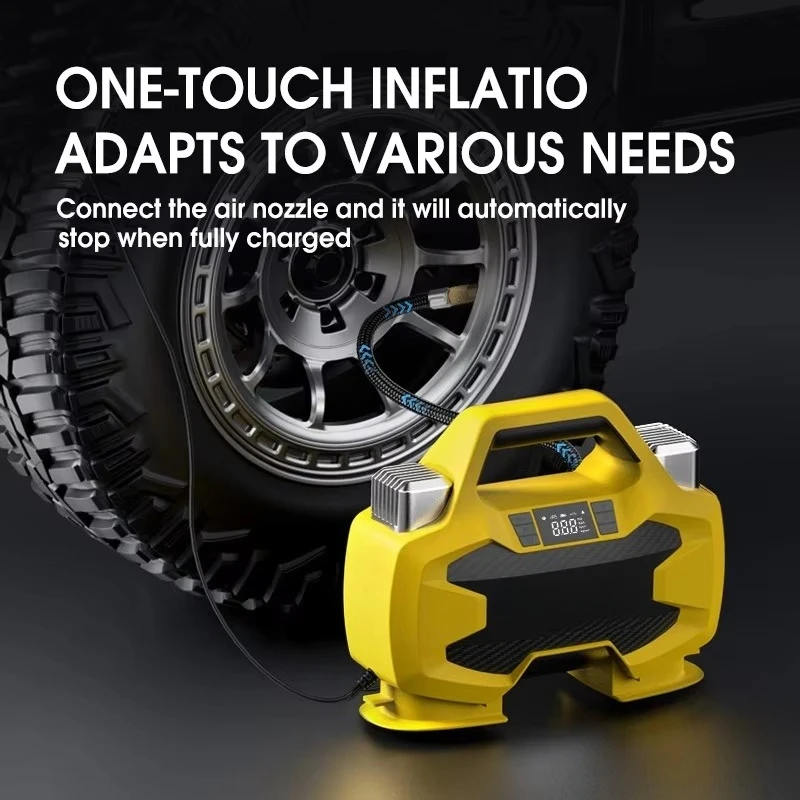 مضخة هواء للسيارة مصنوعة من مادة ABS 12 فولت مع شاشة LED رقمية ومنفاخ إطارات ذكي لكرة الدراجة النارية #2