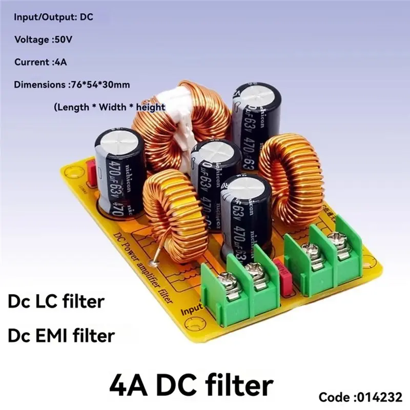 A72T EMC Hifi EMI Filter Board DC LC Low Pass High Frequency Switching Power Supply Ripple For Amp