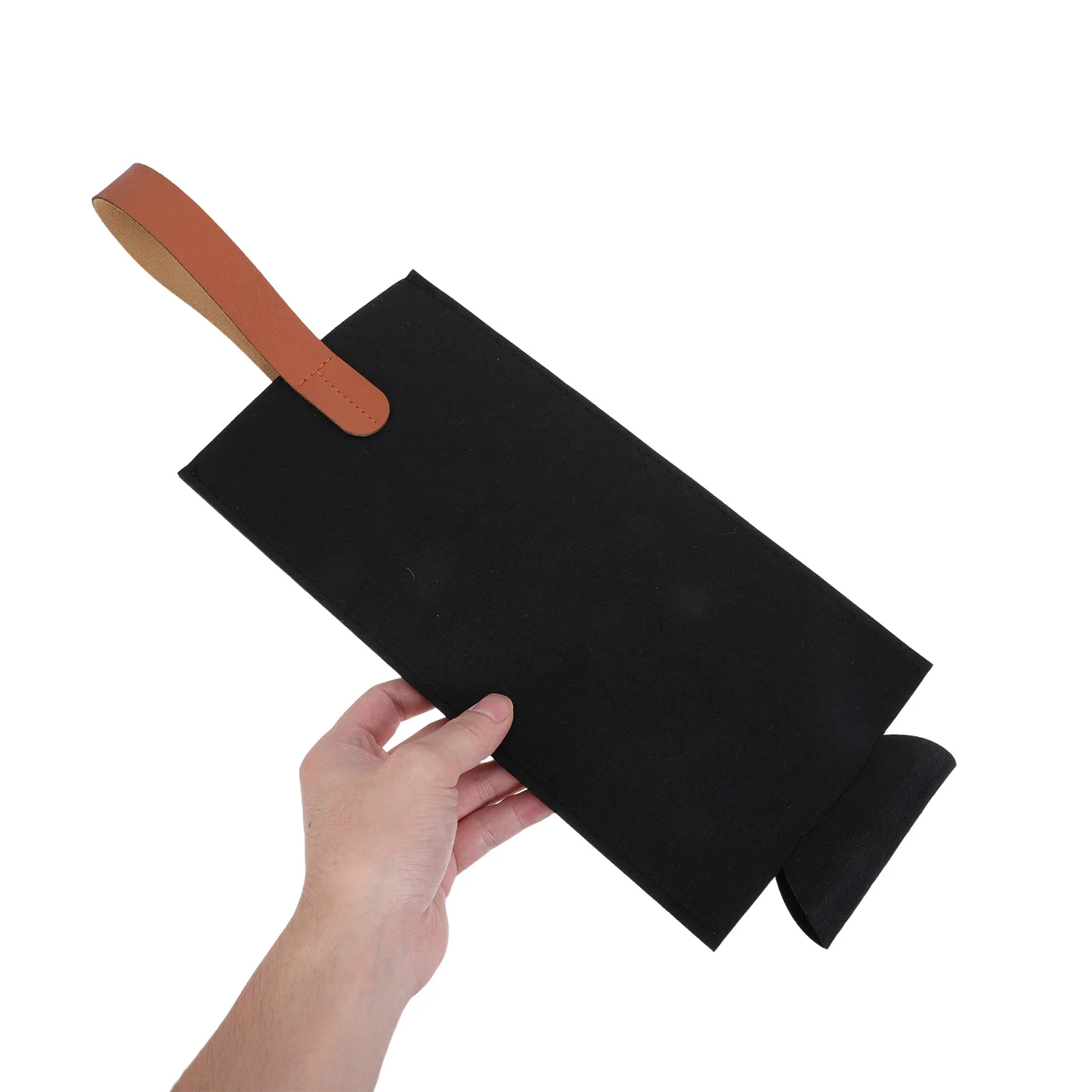 

10Pcs Felt Tote Wine Carrier Bag Portable 11.79x3.54inch Reusable Wine Bottle Packaging Black for Festivals Christmas Weddings