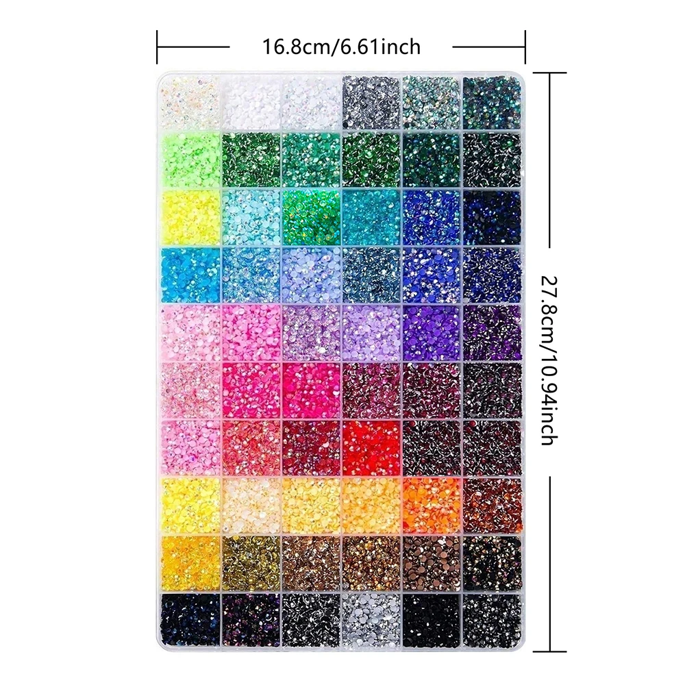 3mm 60-Color 12-Piece Set Bedazzling Kit Ab Resin Jelly Flat-Back Rhinestone Set Diamond Decoration Crystal Mixed Color Gems Suitable for DIY Phone Cases, Clothing, Water Bottles, Decorations, Crafts, Fabric Clothing, Shoes and Hats, Holiday Gifts, Art view 6