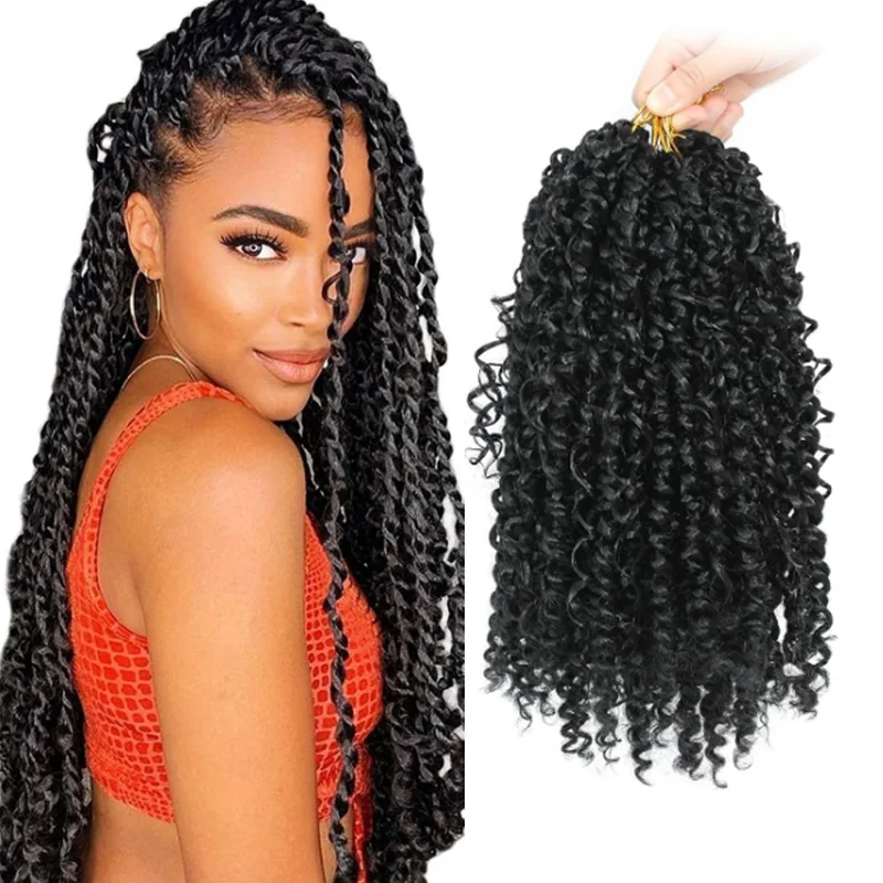 

Синтетические волосы Boho Crochet Passion Twist с предварительно закрученными петлями, 22-дюймовые вязанные крючком волосы Goddess Passion Twist с вьющимися концами, 7 упаковок