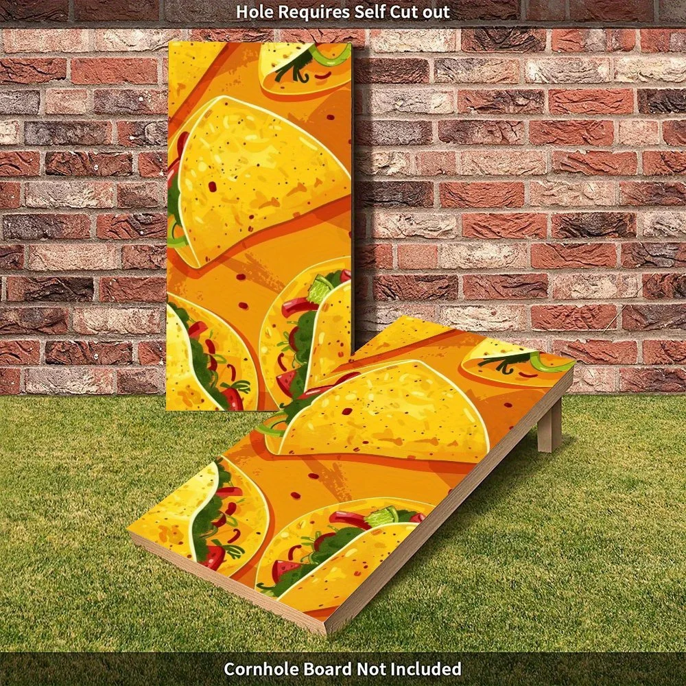 ملصق عيد التاكو الملون، شارات رمل من الفينيل المسطح ثنائية الأبعاد - صديقة للميزانية وقيمة عالية، خالية من الفقاعات وسهلة اللصق، وات