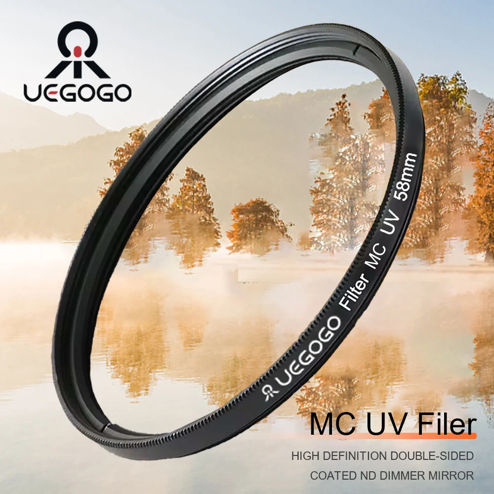 

UEGOGO Ultra Slim MCUV Filter 52/55/58/62/67/72/77/82mm Optics Multi Coated Ultraviolet Protection Camera UV Lens Lente Protect