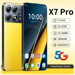 Teléfono Inteligente X7 versión Global, Smartphone con Android 14, 22 + 2TB, 5G, Sim Dual, Original, desbloqueado, NFC, M6