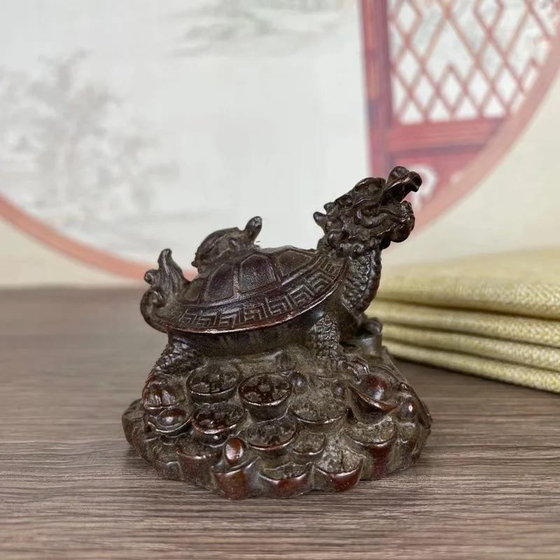Dragon Turtle Figurine Mother and Child Turtle Dragon Head Turtle Turtle Dragon Presenting Treasures Home Living Room TV Cabinet