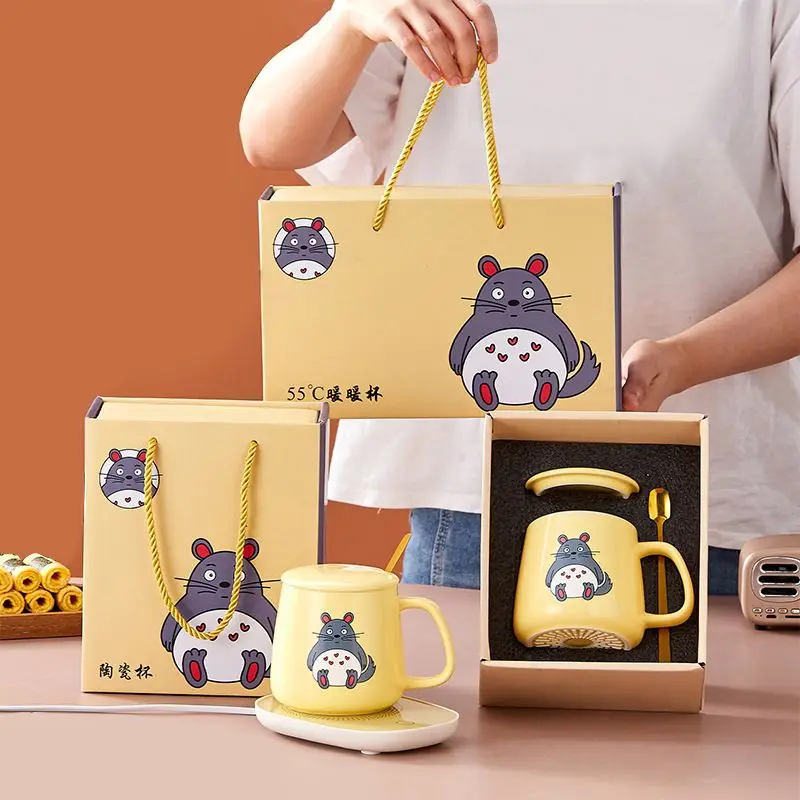 Cute My Neighbor Totoro Anime Ceramic Cup Kawaii Cartoon Gift Box Mug Men Women Office Coffee Cup Home Water Cup Holiday Gift