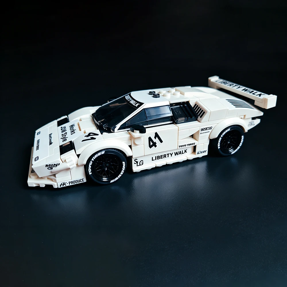 Neue MOC-Geschwindigkeit ​ ​ Serie City Racing Car Weißes Modell Bausteine DIY Modulares Auto Montage Rennspielzeug Sammlerstück für Erwachsene Geschenk