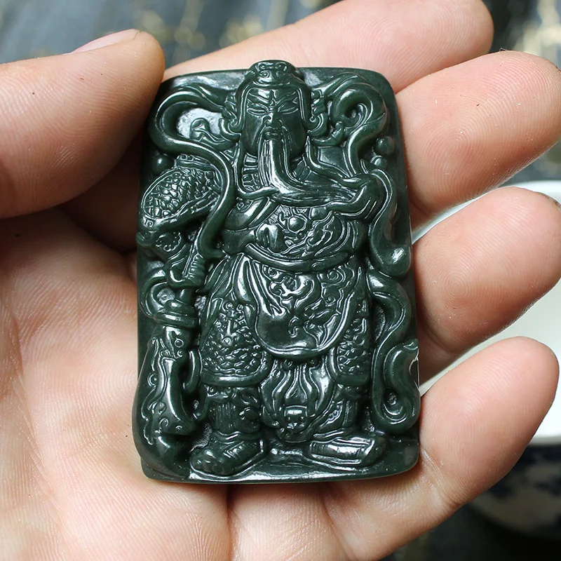 Natural Hotan Green Jade Fortune Pendant Women, Fashionable And Versatile