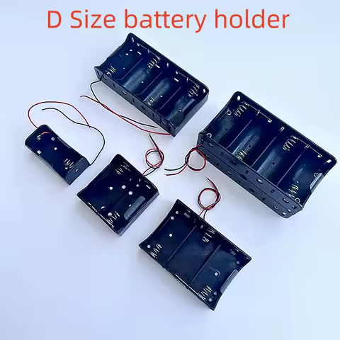 DIY Battery Holder 1/2/3/4/8 Slots D Size Battery Holder Cell with Wires Durable Battery Holder Case Rechargeable Battery Case