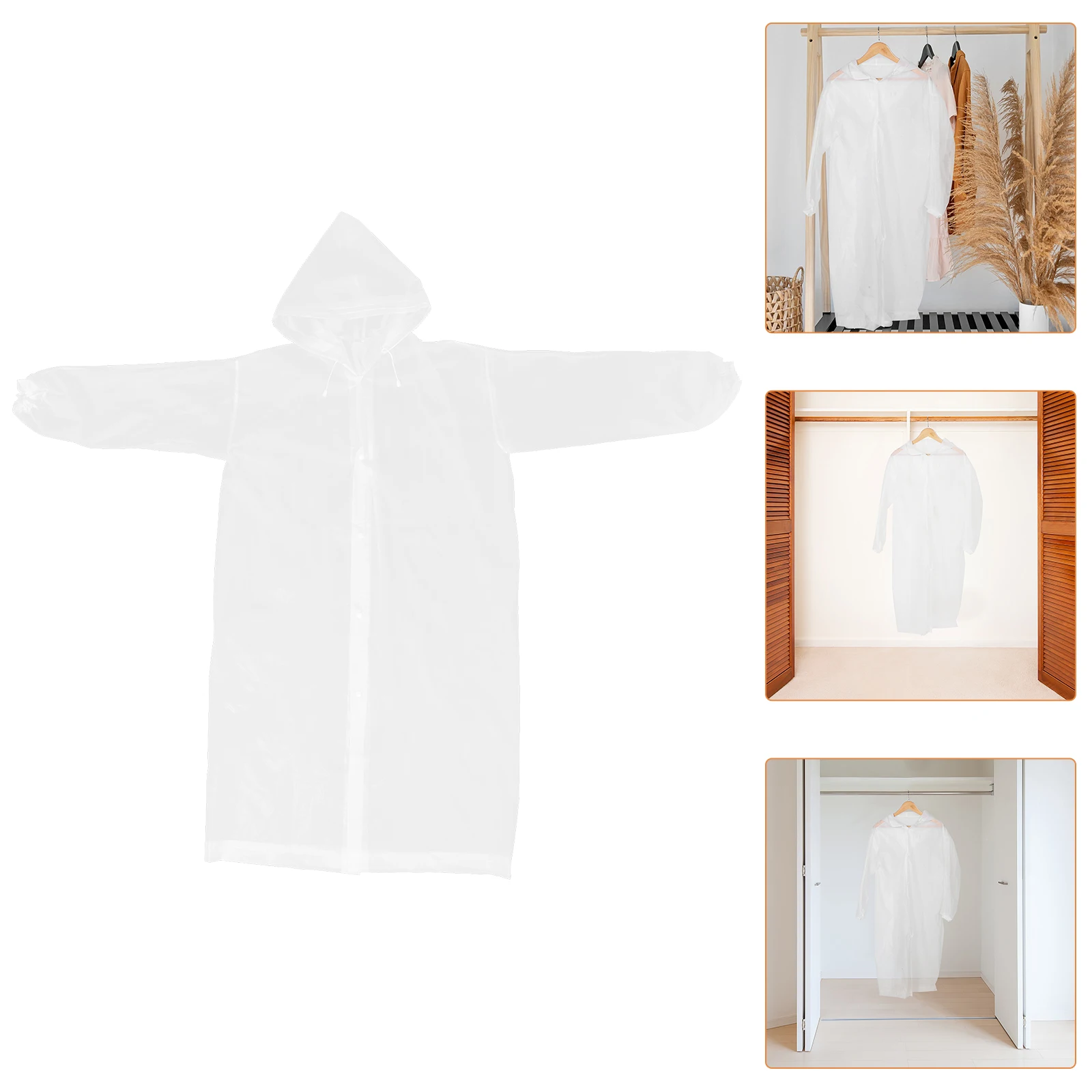

2 Pcs Adult Transparent Raincoat Camping Emergency Ponchos for Adults