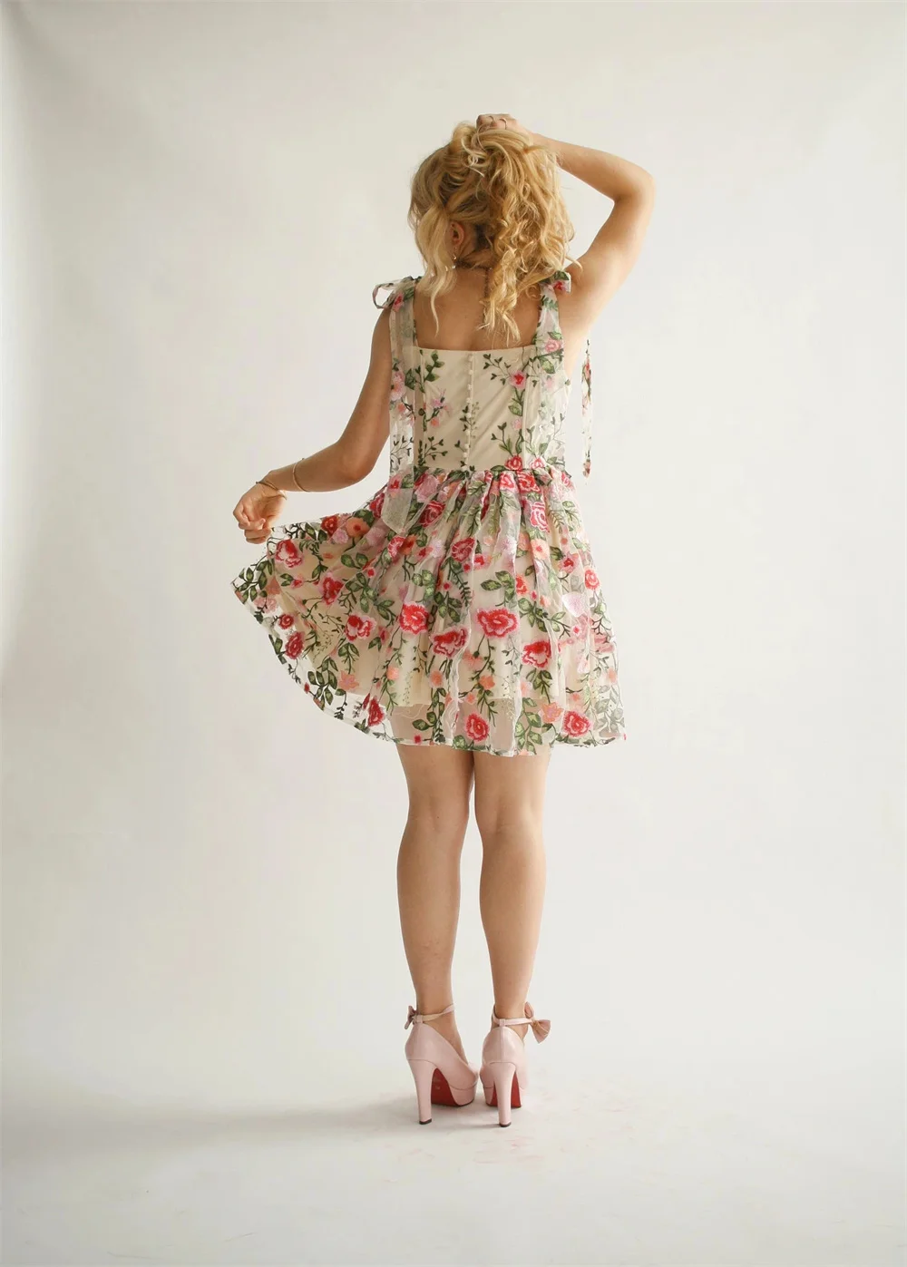 Annie-Vestidos De fiesta con flores bordadas, Vestidos De Noche De tul para ocasiones formales