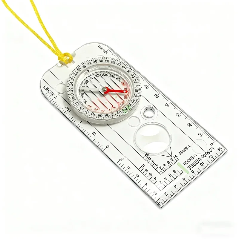 Langlebiger Kompass-Navigationslineal mit Skala für Outdoor-Orientierung, Jagd, Überleben, Reisen und Backpacking-Ausrüstung