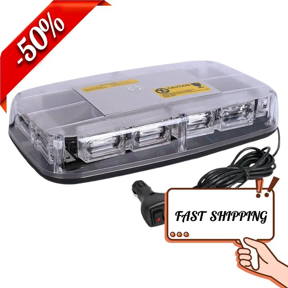 

48 LED Roof Top Strobe Lights High Visibility Emergency Safety Warning LED Mini Strobe Light bar with Magnetic Base 12-24V