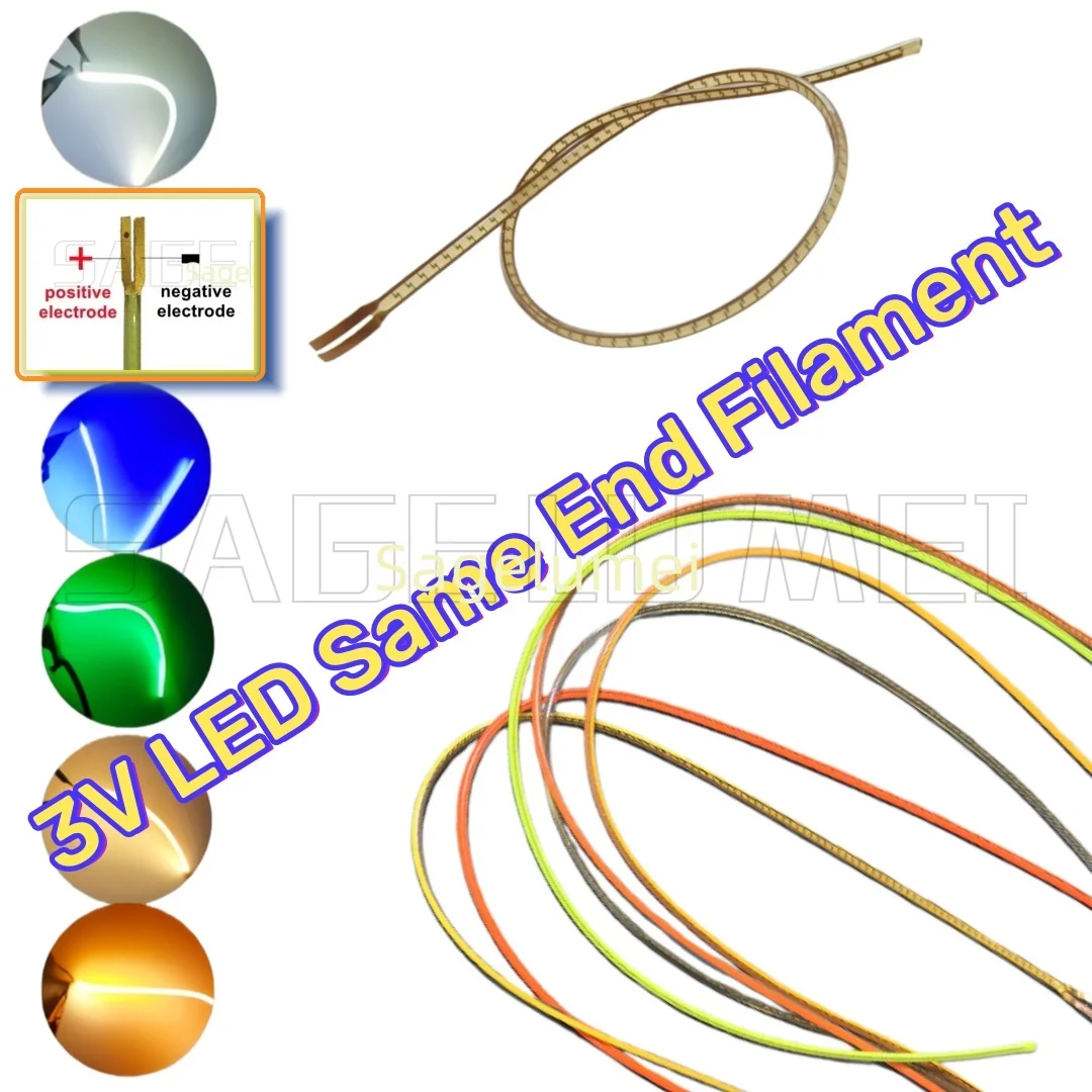 

Flexible LED Same End Filament Ultra Slim DC3V Spiral Bulb Filament Retro Edison Bulb Lamp Parts Diode Lighting Strip Decoration