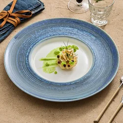 Outdoor Ceremonial Dish Set with Luxurious and Upscale Ceramic Flat Plates for Table Arrangement and Dining Set.
